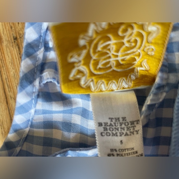 Blue Gingham puff Sleeve Blouse with Bow - Picture 6 of 11